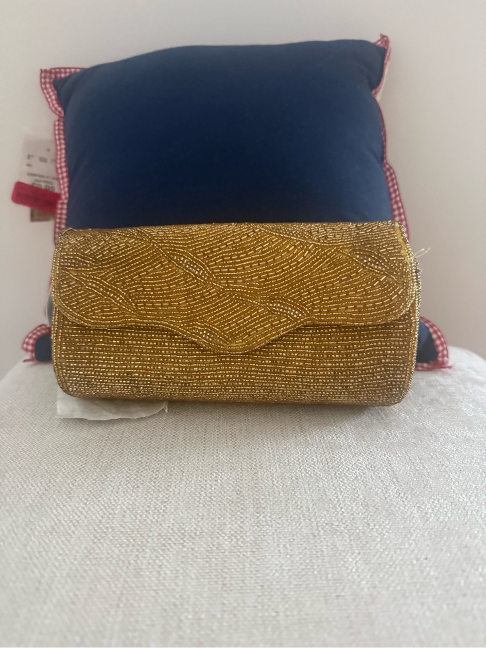Vintagw Carla marchi Gold Beaded Evening Clutch - Women Bags